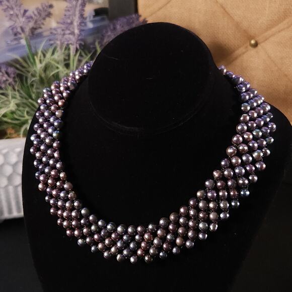 Pearl Necklace and Bracelet Set Heirloom Jewelry Natural Iridescent Real Pearls - Picture 2 of 10